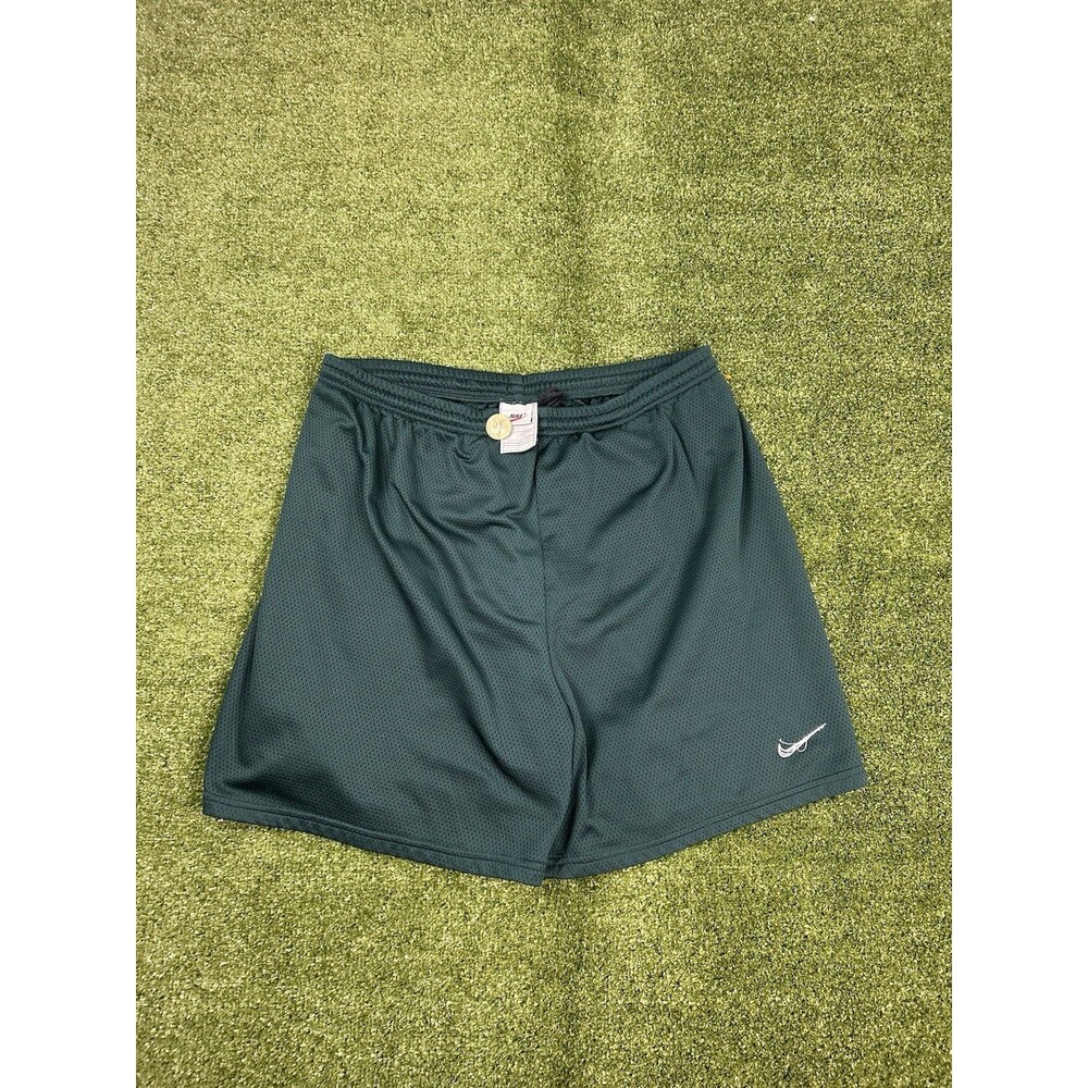 Vintage 90s Nike Mesh Basketball Shorts Green Swoosh Athletic Y2K L